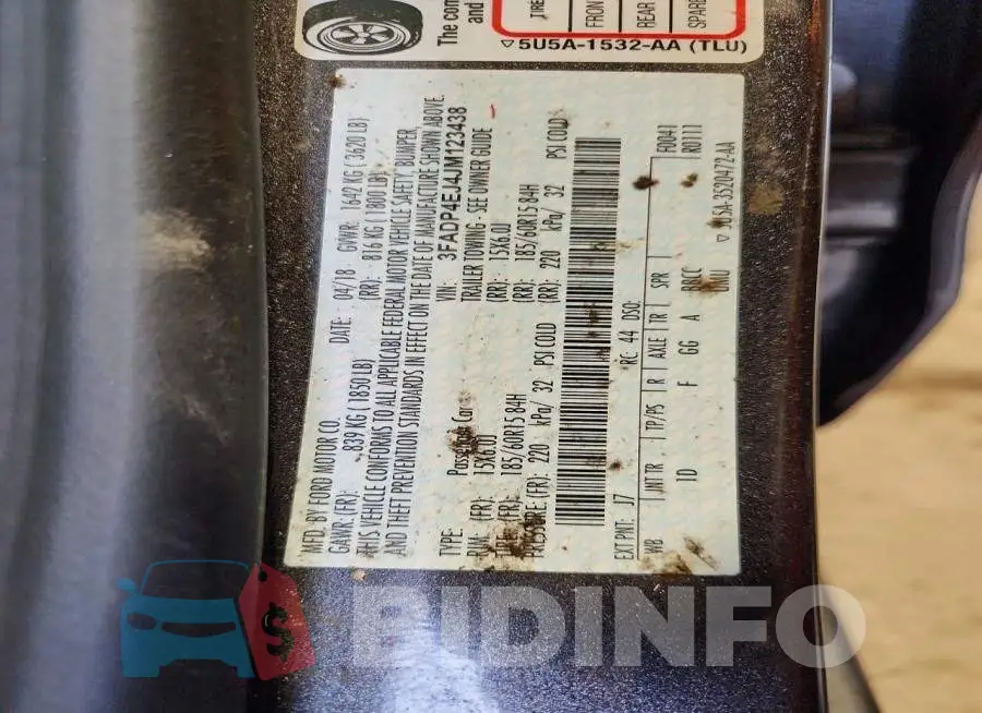 3FADP4EJ4JM123438 Photo# 12