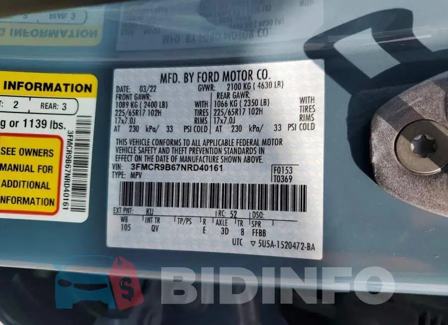 3FMCR9B67NRD40161 Photo# 13