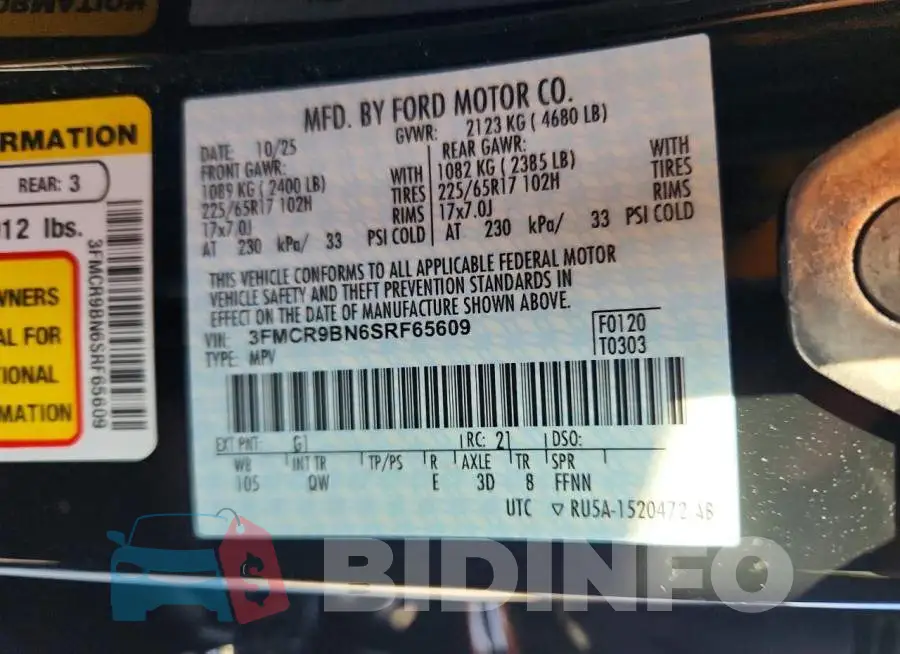 3FMCR9BN6SRF65609 Photo# 13