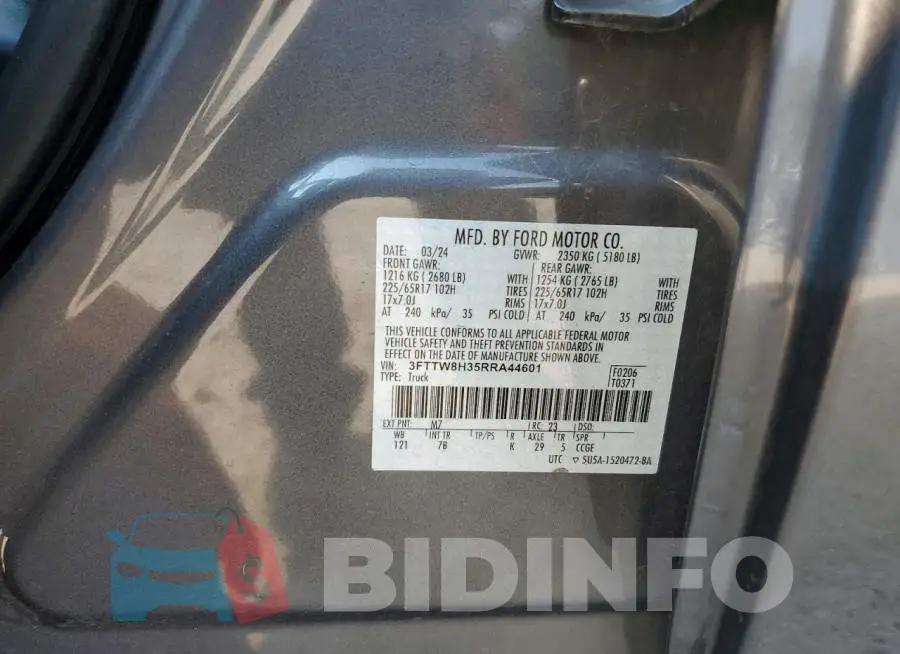 3FTTW8H35RRA44601 Photo# 12