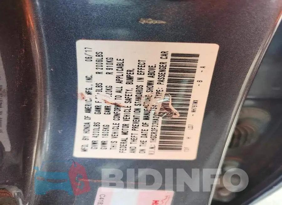 1HGCR2F33HA245754 Photo# 12