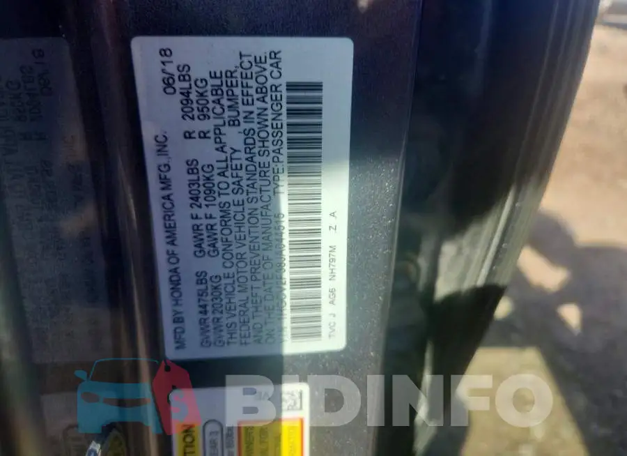 1HGCV2F38JA044515 Photo# 12