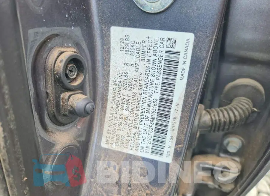 2HGFC2F89MH531663 Photo# 12