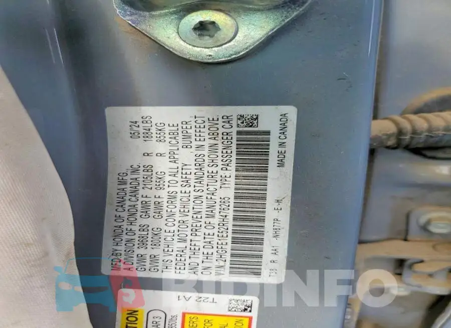 2HGFE1E52RH476265 Photo# 12