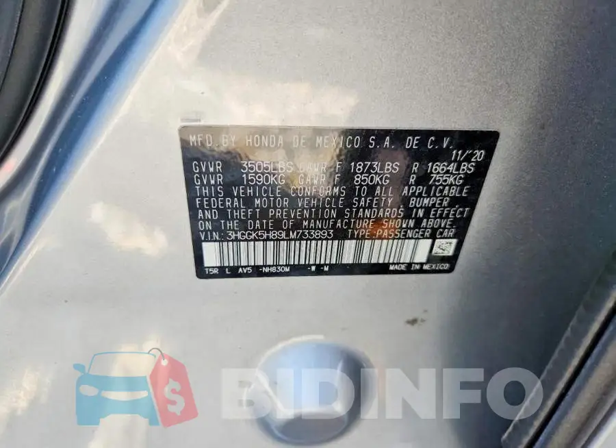 3HGGK5H89LM733893 Photo# 12