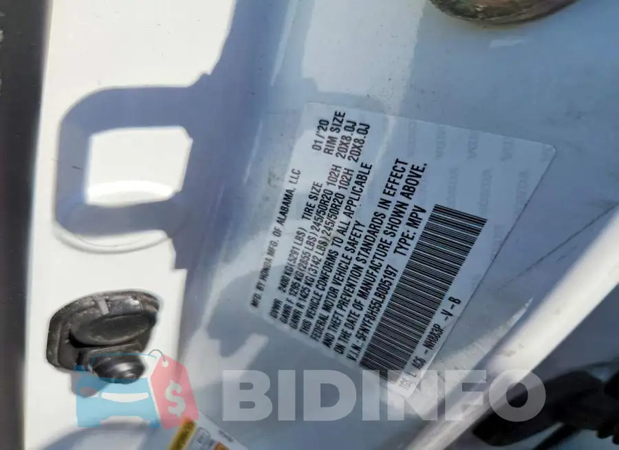 5FNYF8H55LB005197 Photo# 13