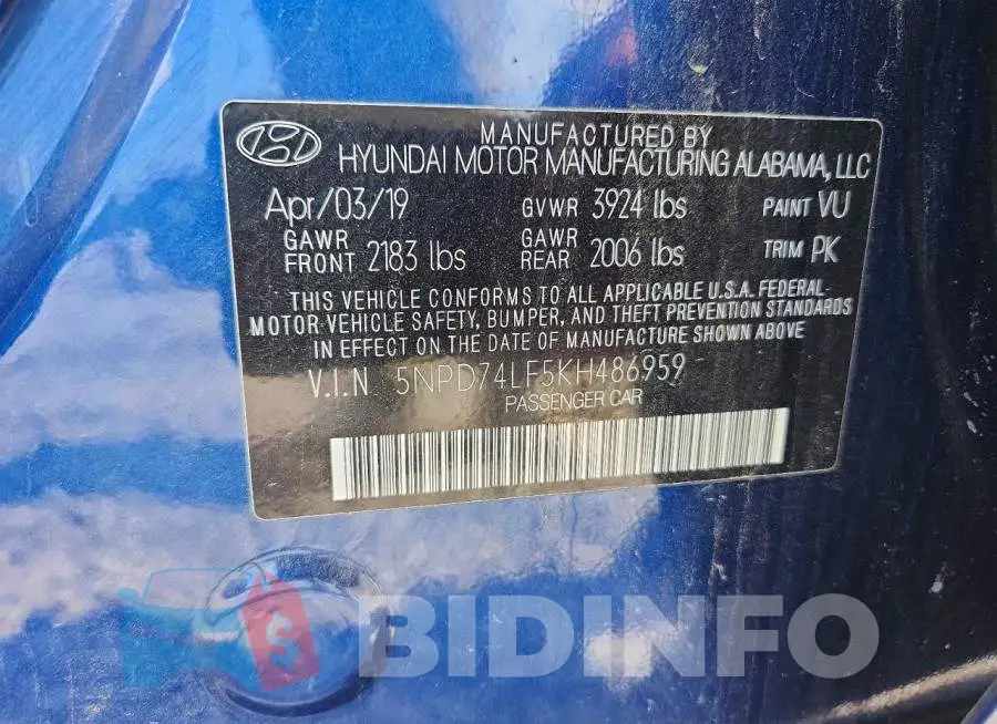 5NPD74LF5KH486959 Photo# 13