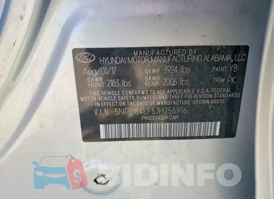 5NPD84LF5JH256916 Photo# 12