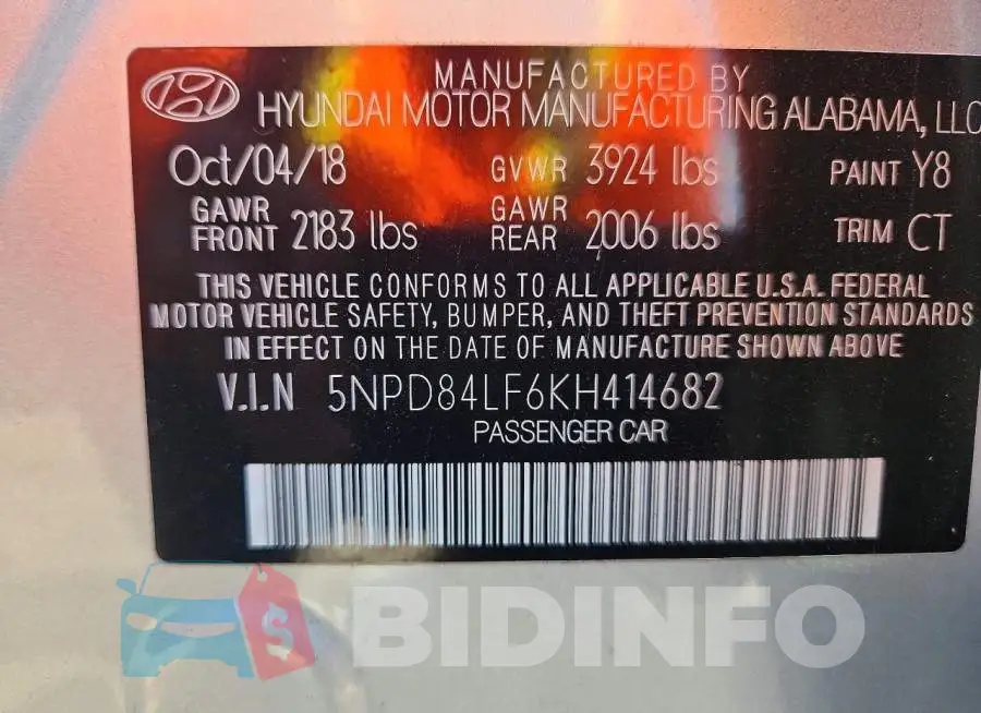 5NPD84LF6KH414682 Photo# 13