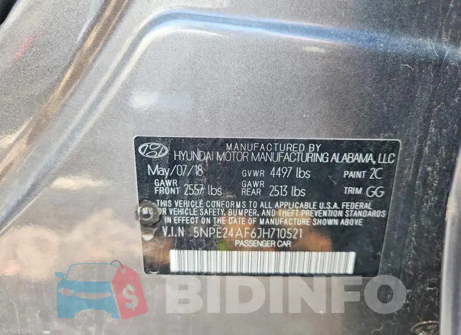 5NPE24AF6JH710521 Photo# 12