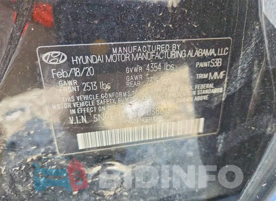 5NPEH4J22LH038813 Photo# 13