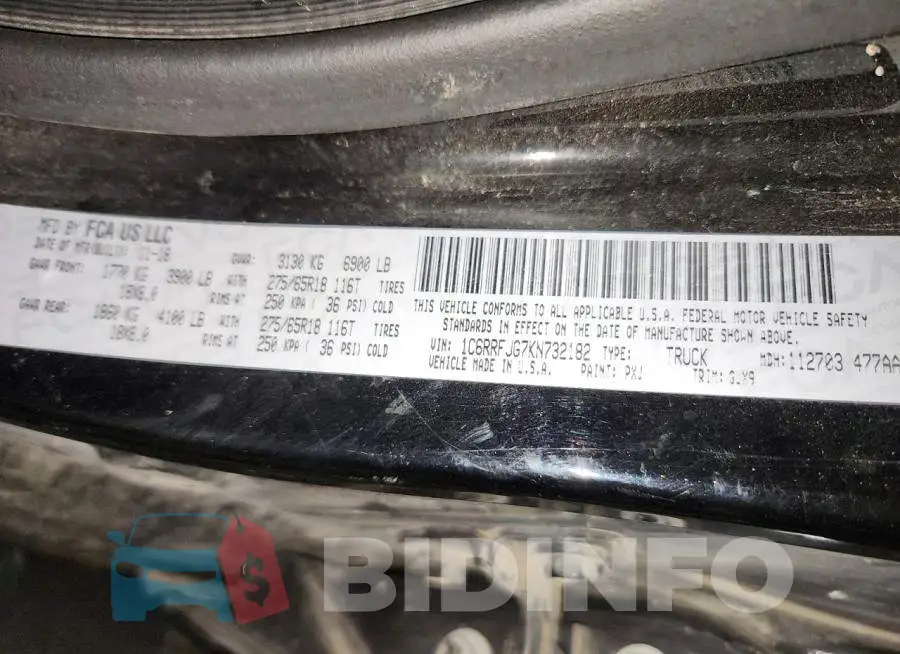 1C6RRFJG7KN732182 Photo# 12