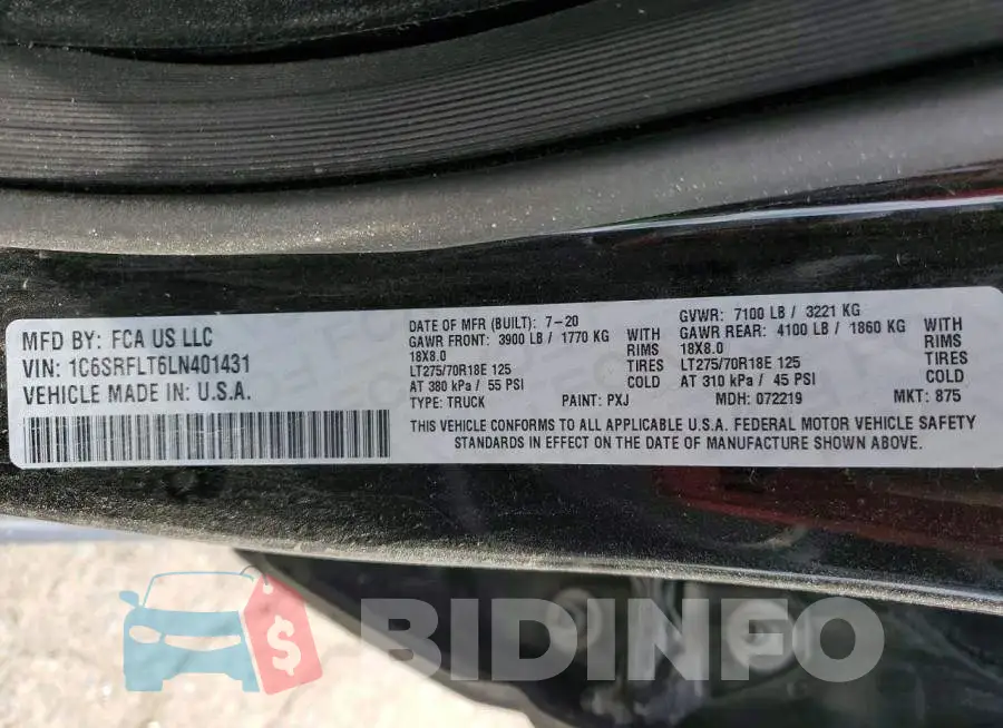 1C6SRFLT6LN401431 Photo# 12