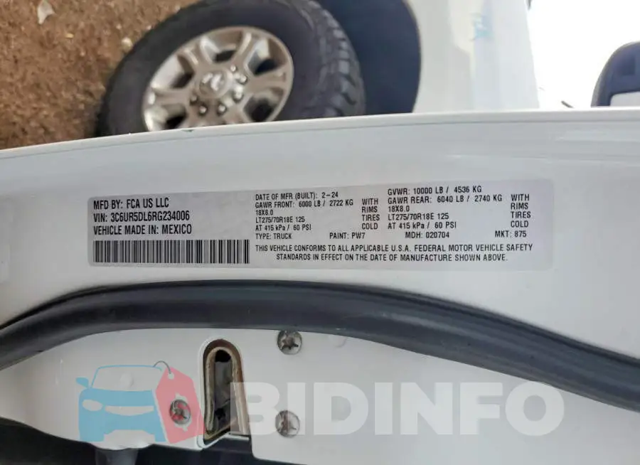 3C6UR5DL6RG234006 Photo# 12