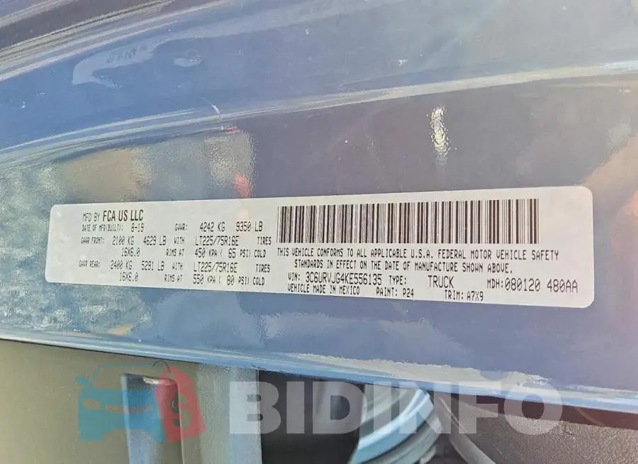 3C6URVJG4KE556135 Photo# 12