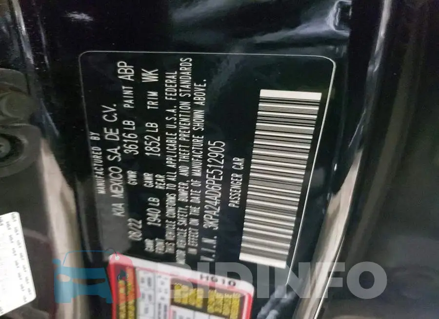 3KPA24AD6PE512905 Photo# 12