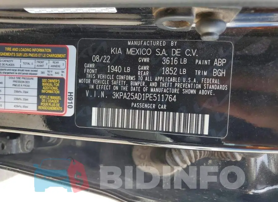 3KPA25AD1PE511764 Photo# 12