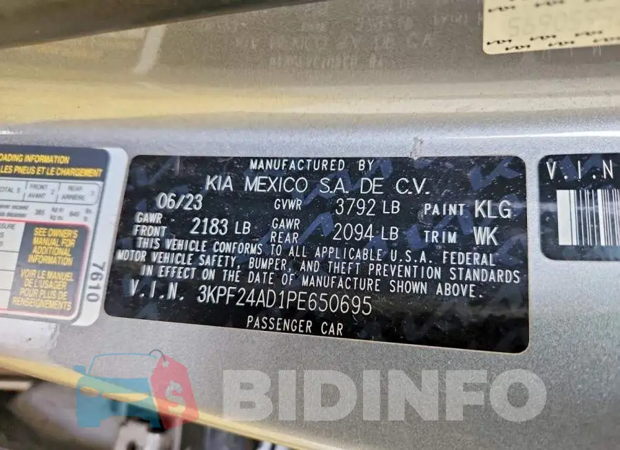 3KPF24AD1PE650695 Photo# 13