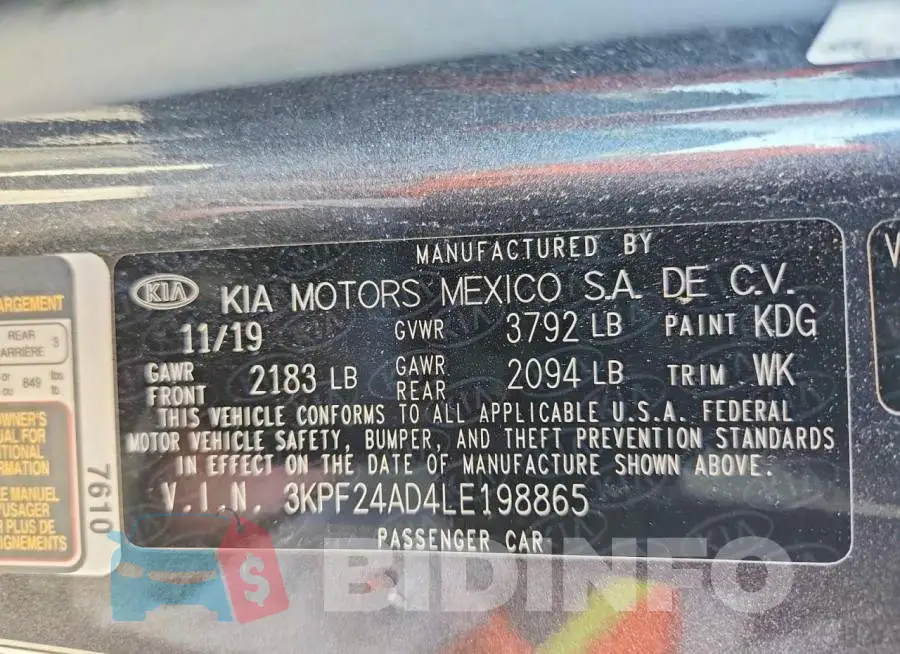 3KPF24AD4LE198865 Photo# 12