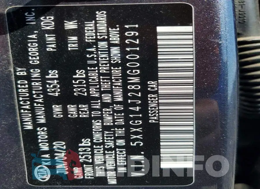 5XXG14J28MG001291 Photo# 12