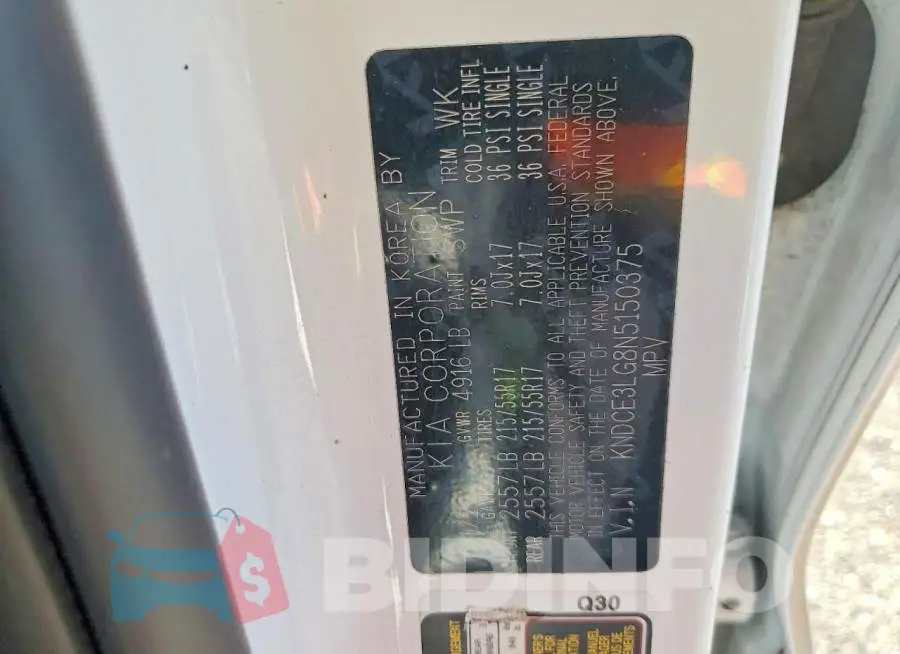 KNDCE3LG8N5150375 Photo# 13
