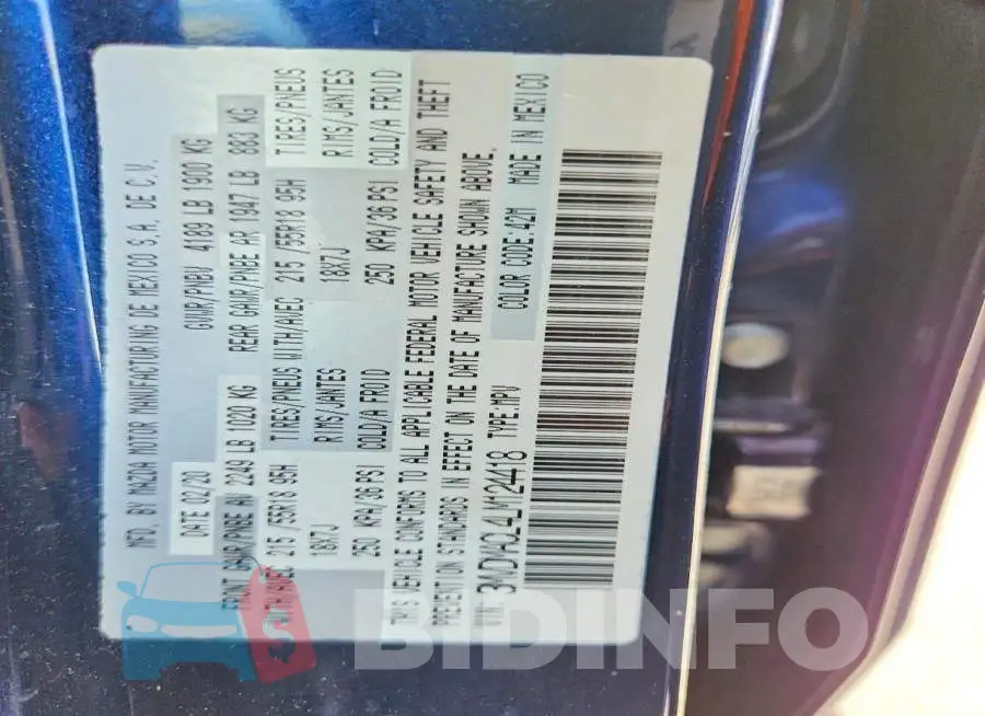 3MVDMACL4LM124418 Photo# 13