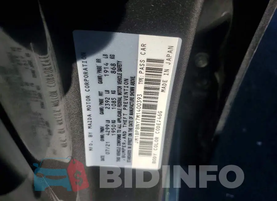 JM1BPBNY7M1400393 Photo# 12