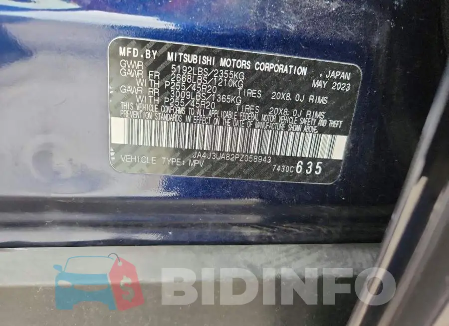 JA4J3UA82PZ058943 Photo# 12