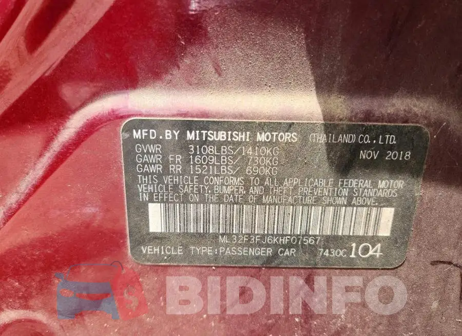 ML32F3FJ6KHF07567 Photo# 12