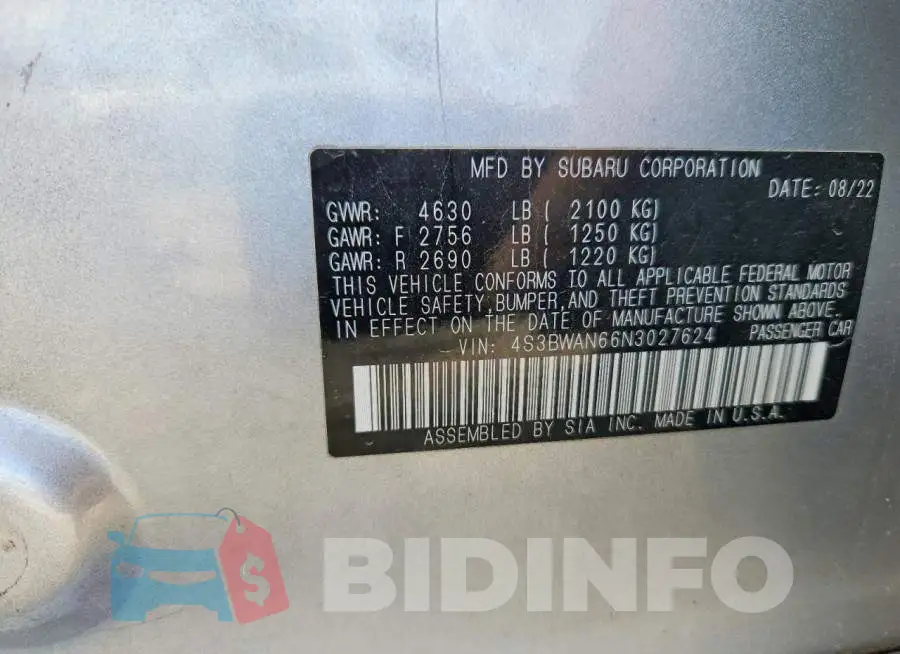 4S3BWAN66N3027624 Photo# 12