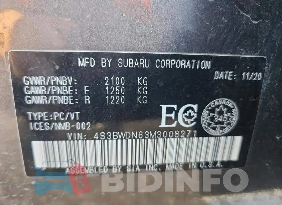 4S3BWDN63M3008271 Photo# 13