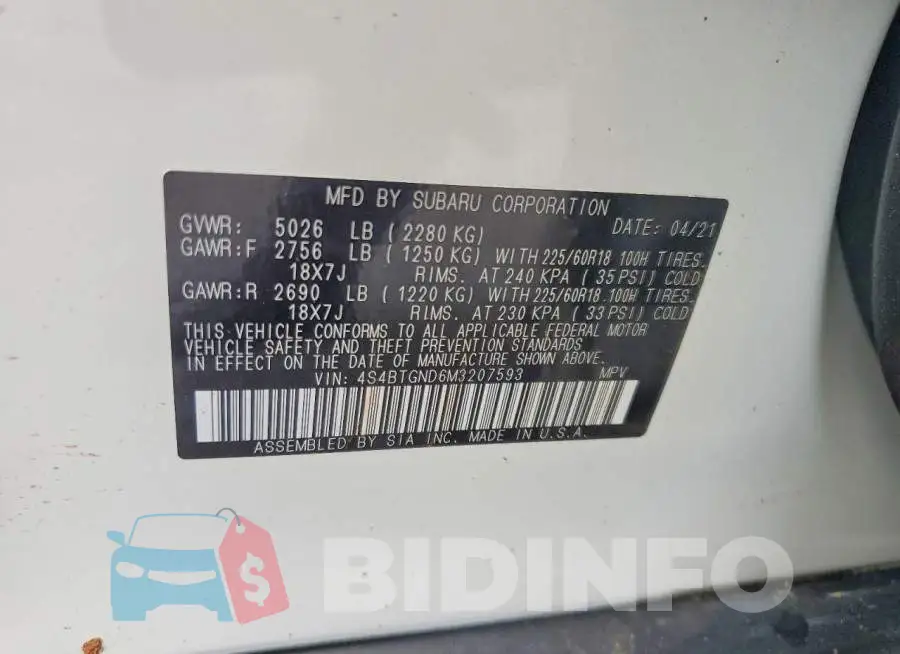 4S4BTGND6M3207593 Photo# 13