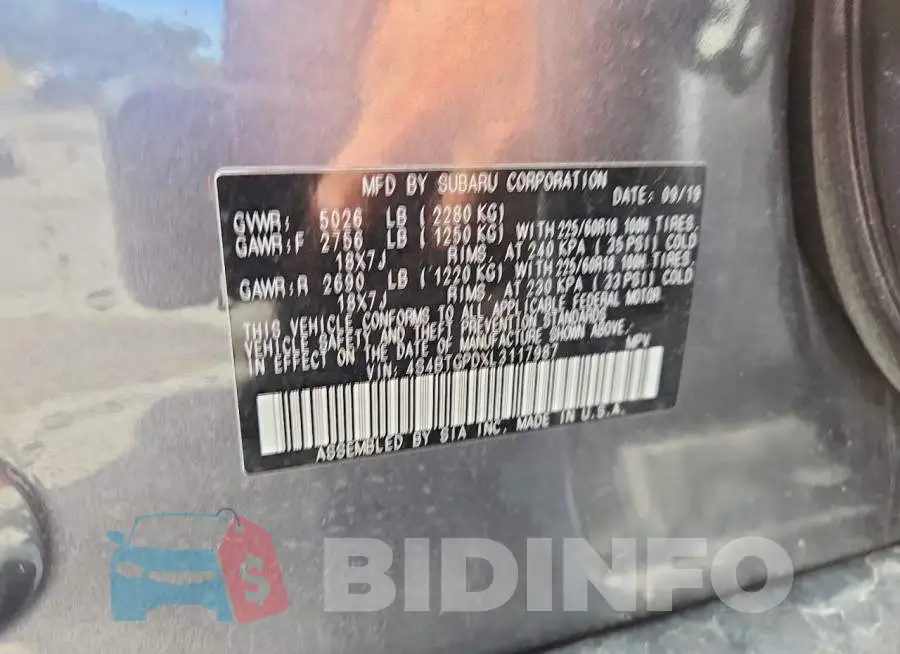 4S4BTGPDXL3117987 Photo# 13