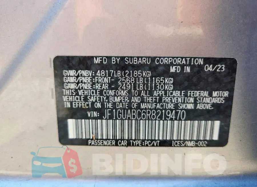 JF1GUABC6R8219470 Photo# 13