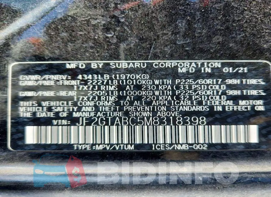 JF2GTABC5M8318398 Photo# 13