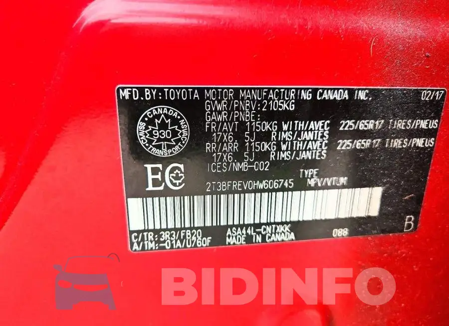2T3BFREV0HW606745 Photo# 13