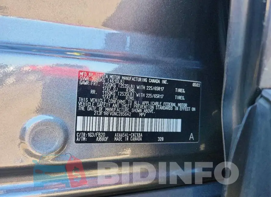 2T3F1RFV0NC285642 Photo# 14