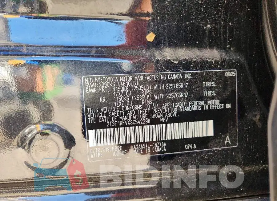 2T3F1RFVXSC542298 Photo# 13