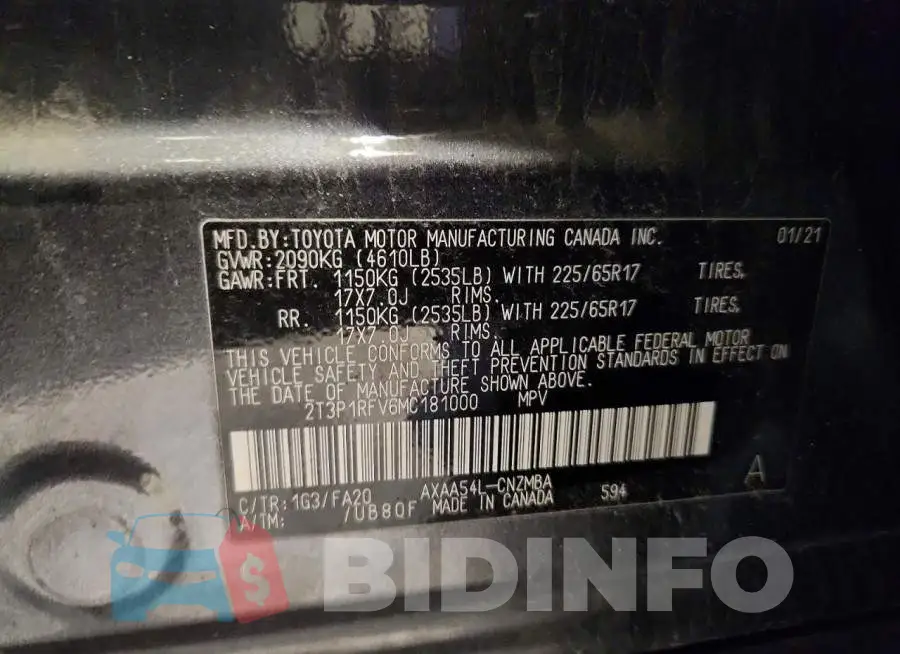 2T3P1RFV6MC181000 Photo# 14