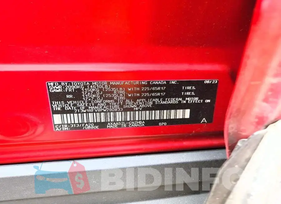 2T3W1RFV8PW290833 Photo# 13
