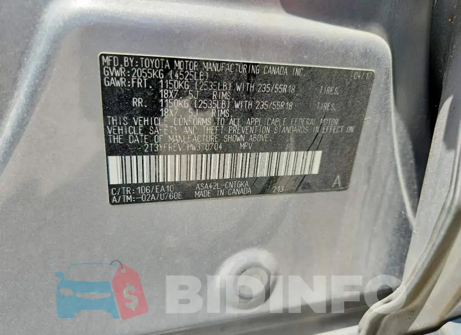 2T3YFREV7HW370704 Photo# 12