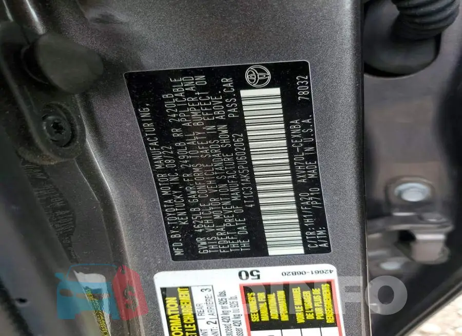 4T1C31AK5PU602062 Photo# 12