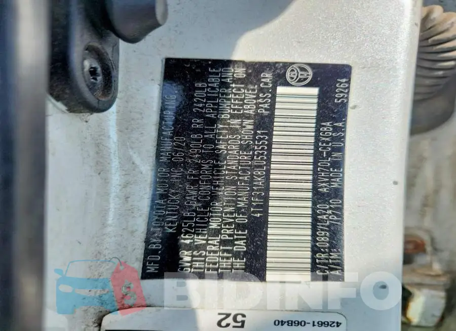 4T1F31AK8LU535531 Photo# 12