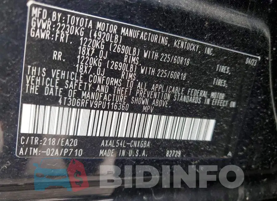 4T3D6RFV9PU116360 Photo# 13