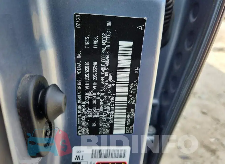 5TDGZRBH3LS043812 Photo# 13