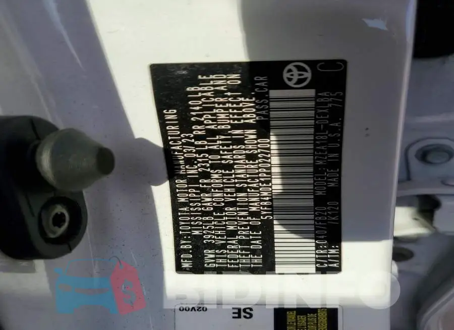 5YFB4MDE1PP022700 Photo# 12