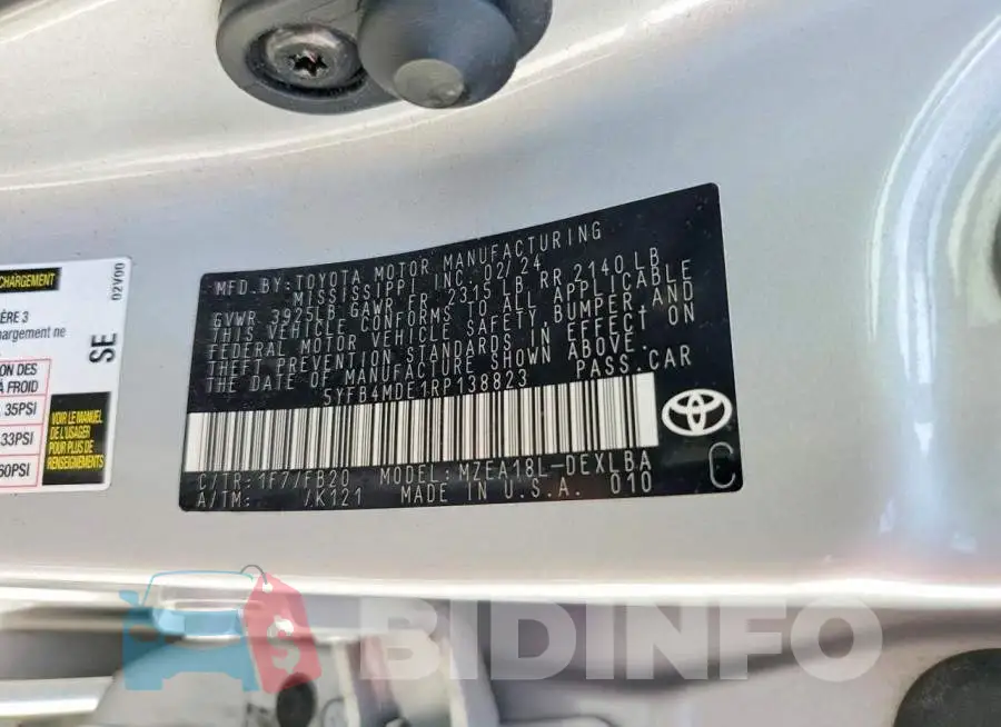5YFB4MDE1RP138823 Photo# 13