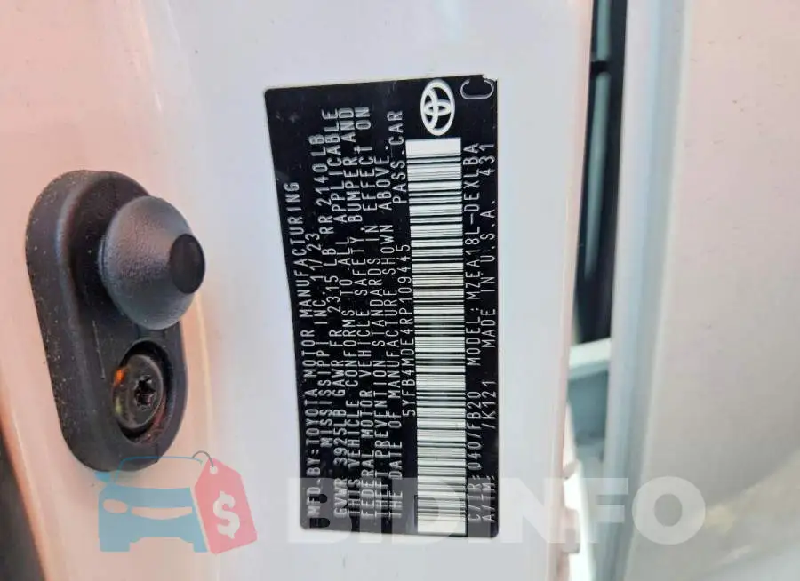 5YFB4MDE4RP109445 Photo# 12