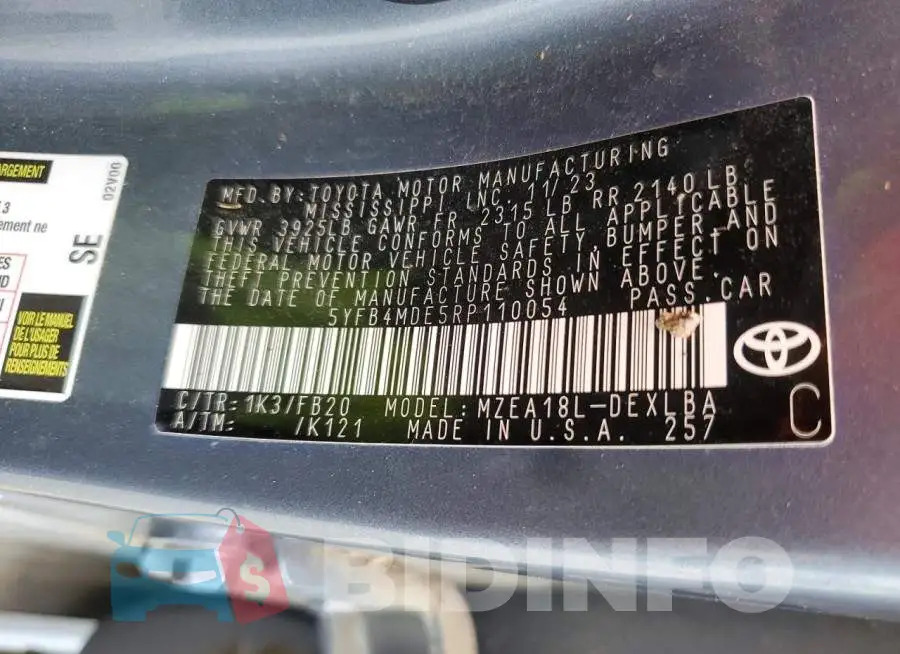 5YFB4MDE5RP110054 Photo# 12