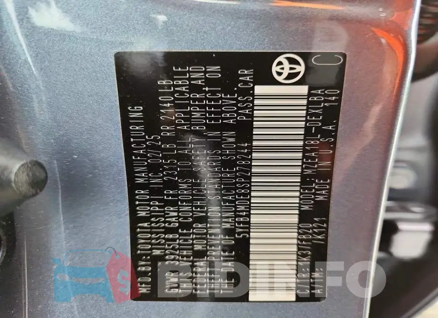 5YFB4MDE8SP278244 Photo# 12
